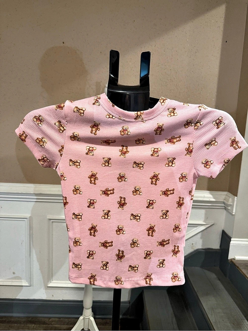 Vine and Valley Pink Teddy Bear Top